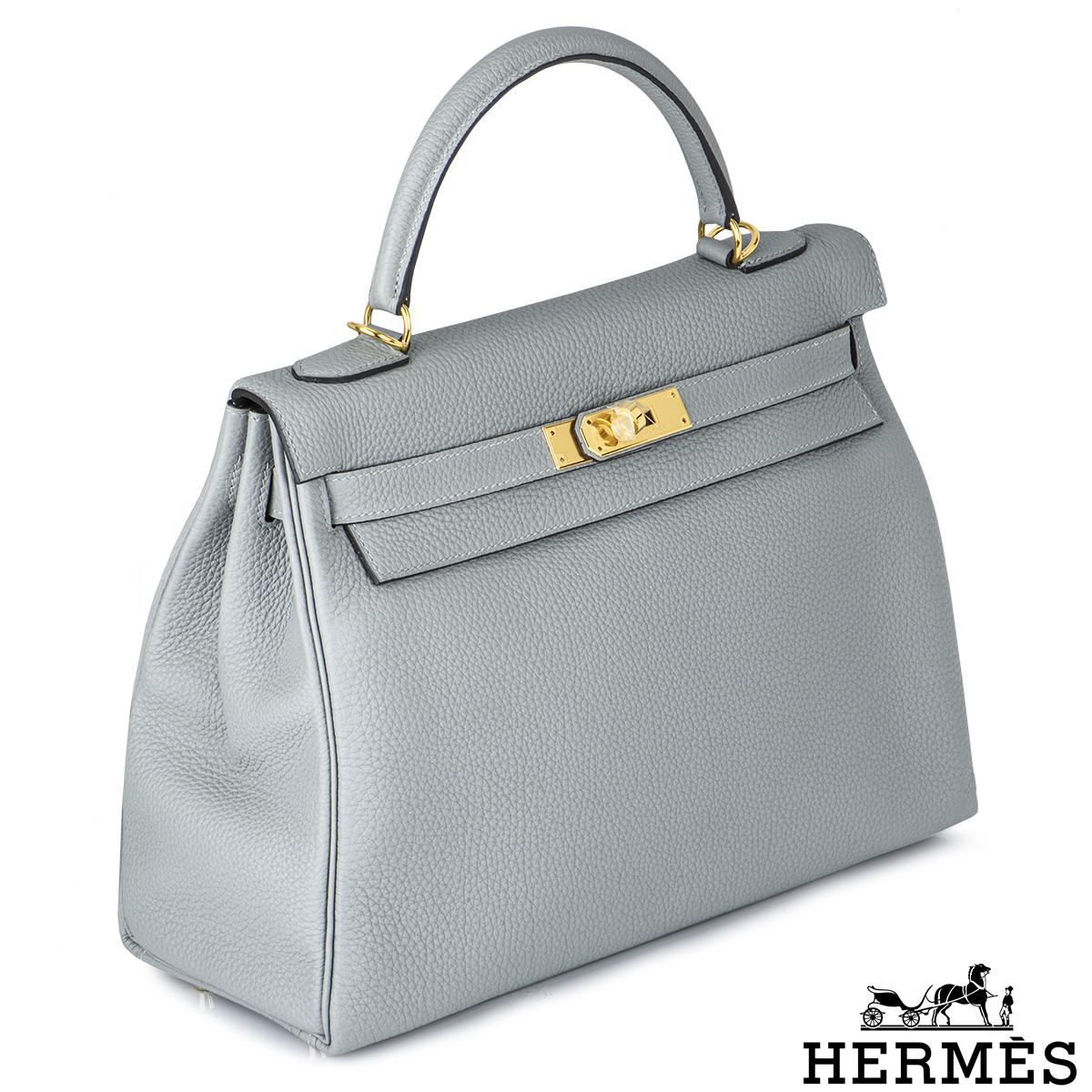HERMES KELLY 32 SELLIER 2way Handbag Fauve Box Calf France □F 102